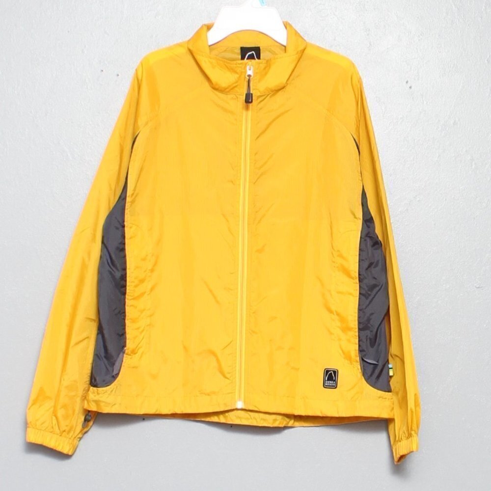Sierra designs mustard gray lightweight rain jacket